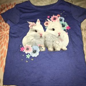 T shirt blue/purple White Bunnies With flowers